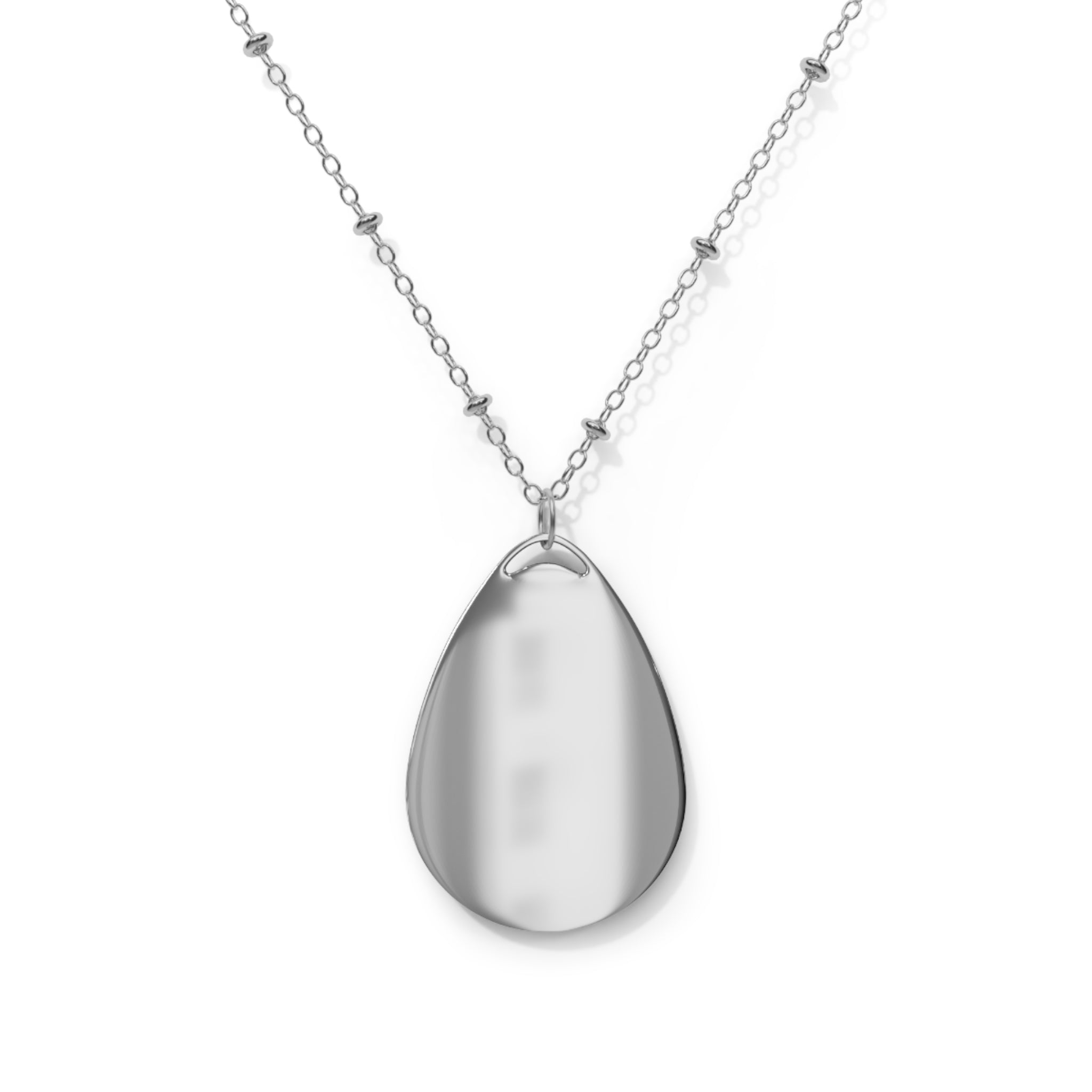Oval Butterfly Locket Necklace – Engraved Teardrop Pendant Jewelry