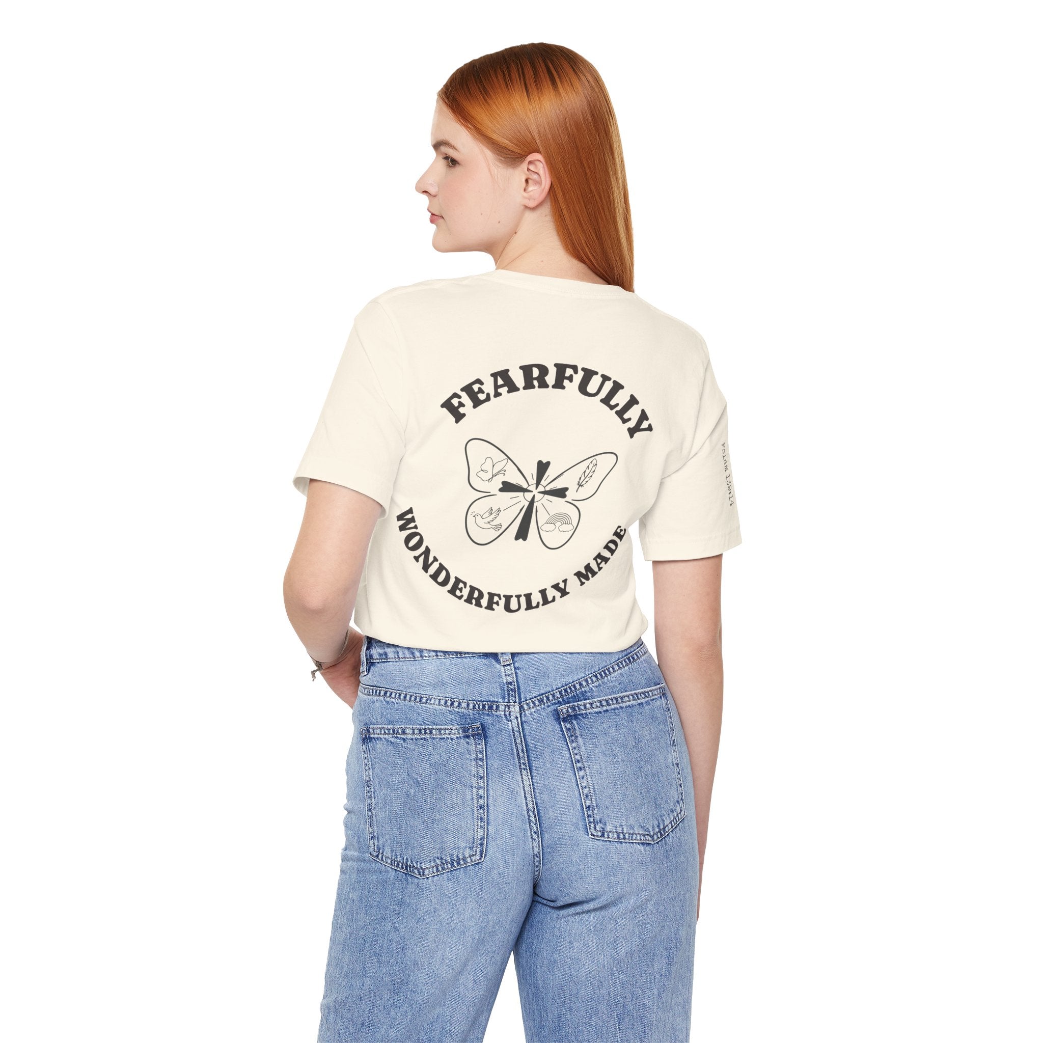Fearfully & Wonderfully Made Tee – Psalm 139:14 | Christian Faith Shirt. A simple reminder of who you are — created with intention, purpose, and worth