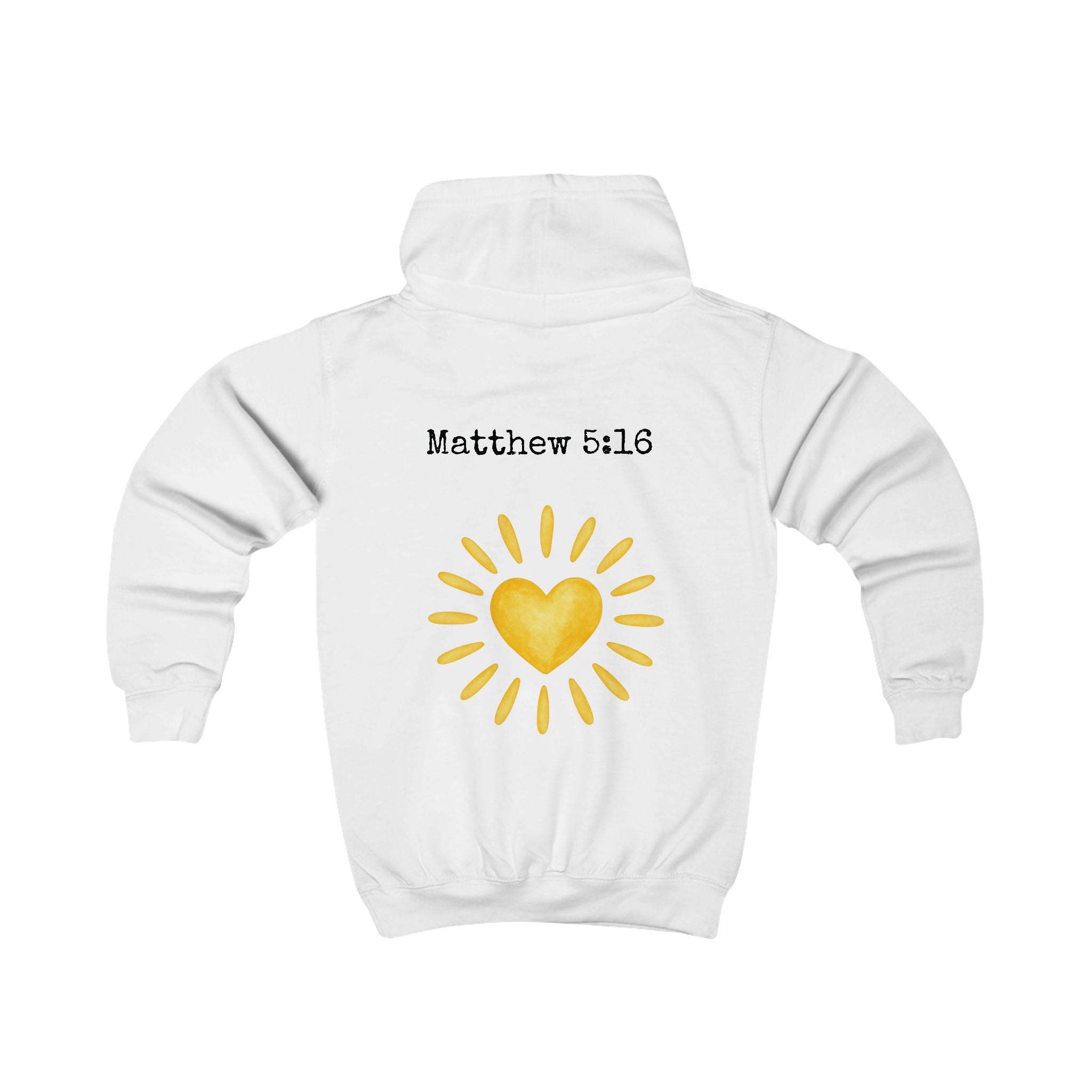 Kids Hoodie - 'Shine Bright' Christian Sunshine Design (Matthew 5:16)