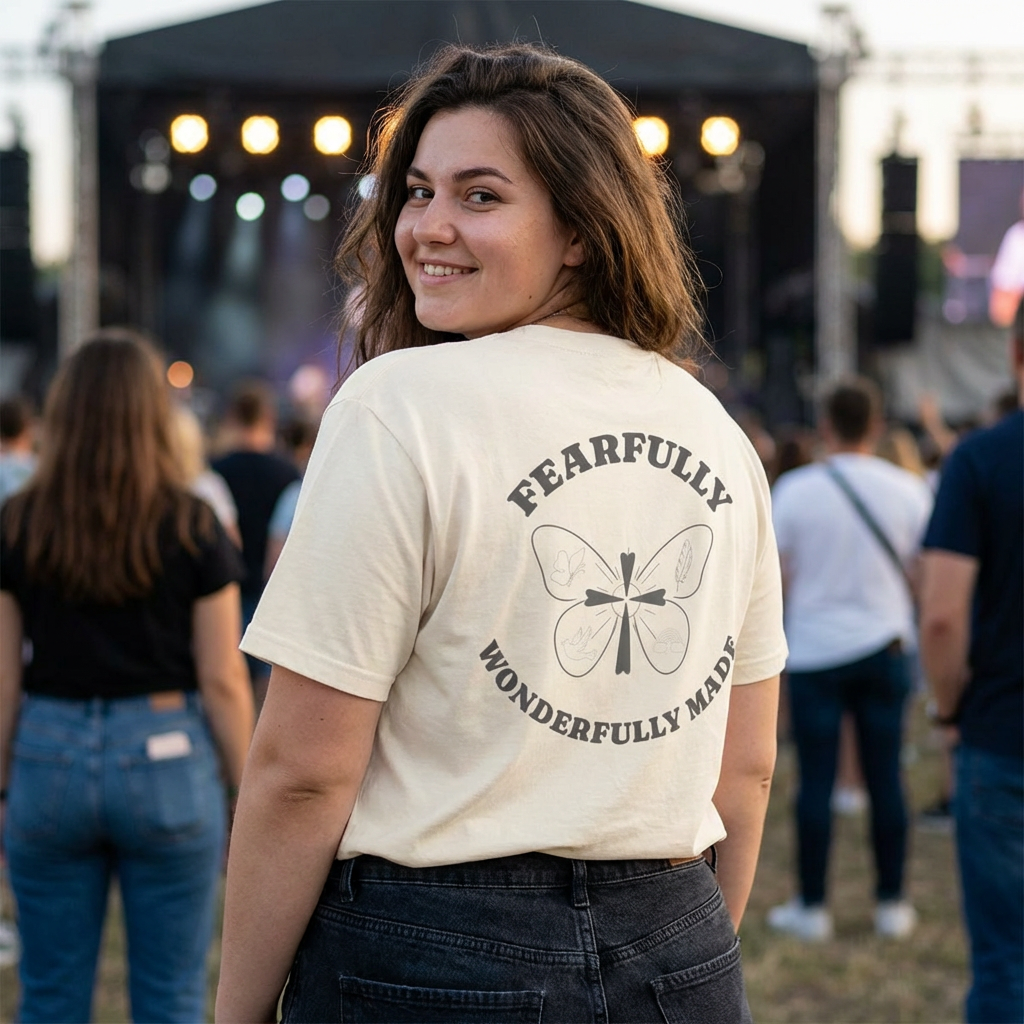 Fearfully & Wonderfully Made Tee – Psalm 139:14 | Christian Faith Shirt. A simple reminder of who you are — created with intention, purpose, and worth