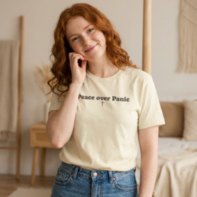 Peace Over Panic Tee – Philippians 4:6 Christian T-Shirt | Faith-Based Apparel