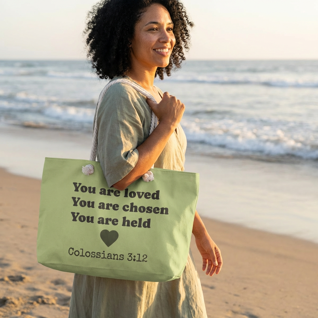 Weekender Bag — 'A Gentle Reminder' Inspirational Scripture Travel Tote (Colossians 3:12)