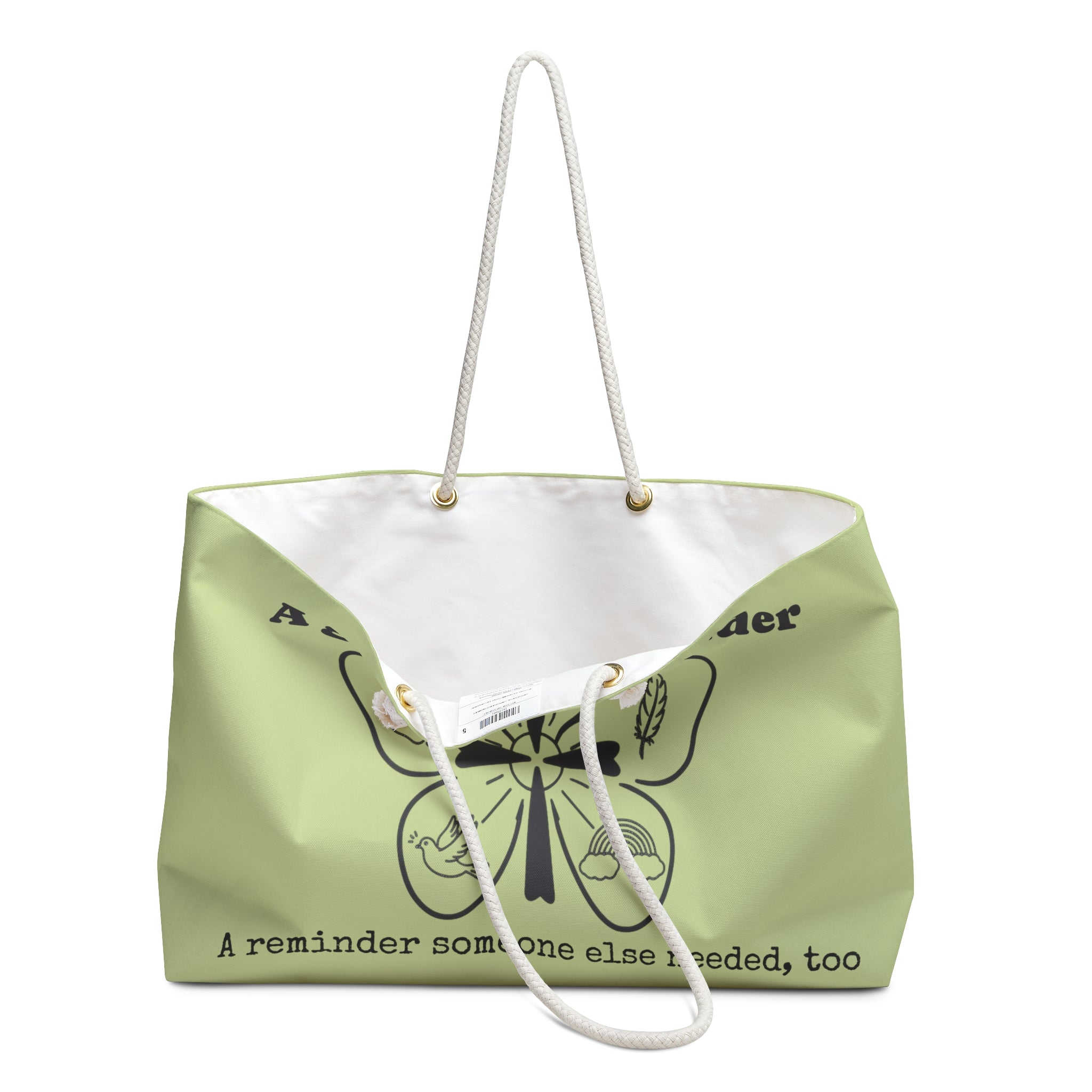 Weekender Bag — 'A Gentle Reminder' Inspirational Scripture Travel Tote (Colossians 3:12)