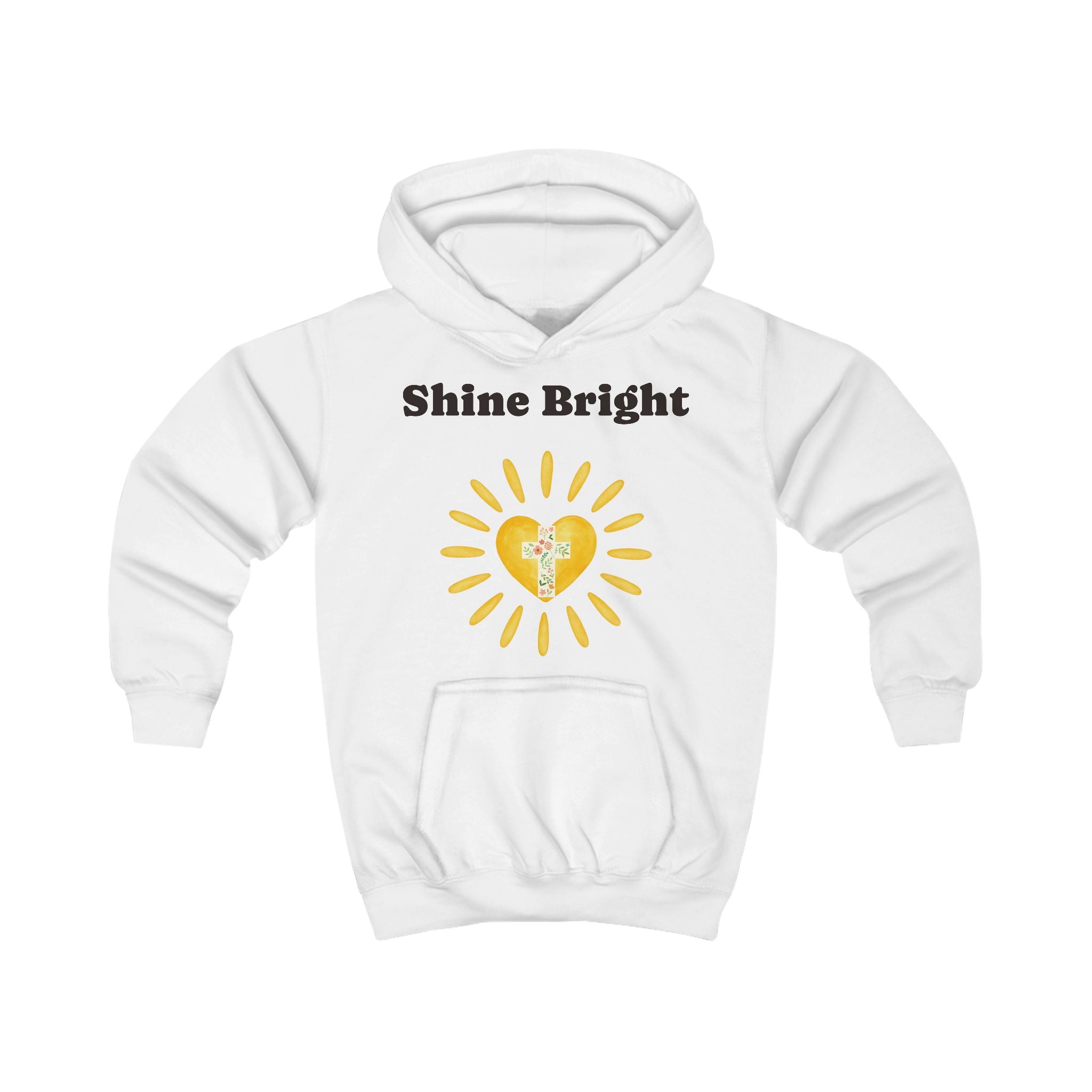 Kids Hoodie - 'Shine Bright' Christian Sunshine Design (Matthew 5:16)