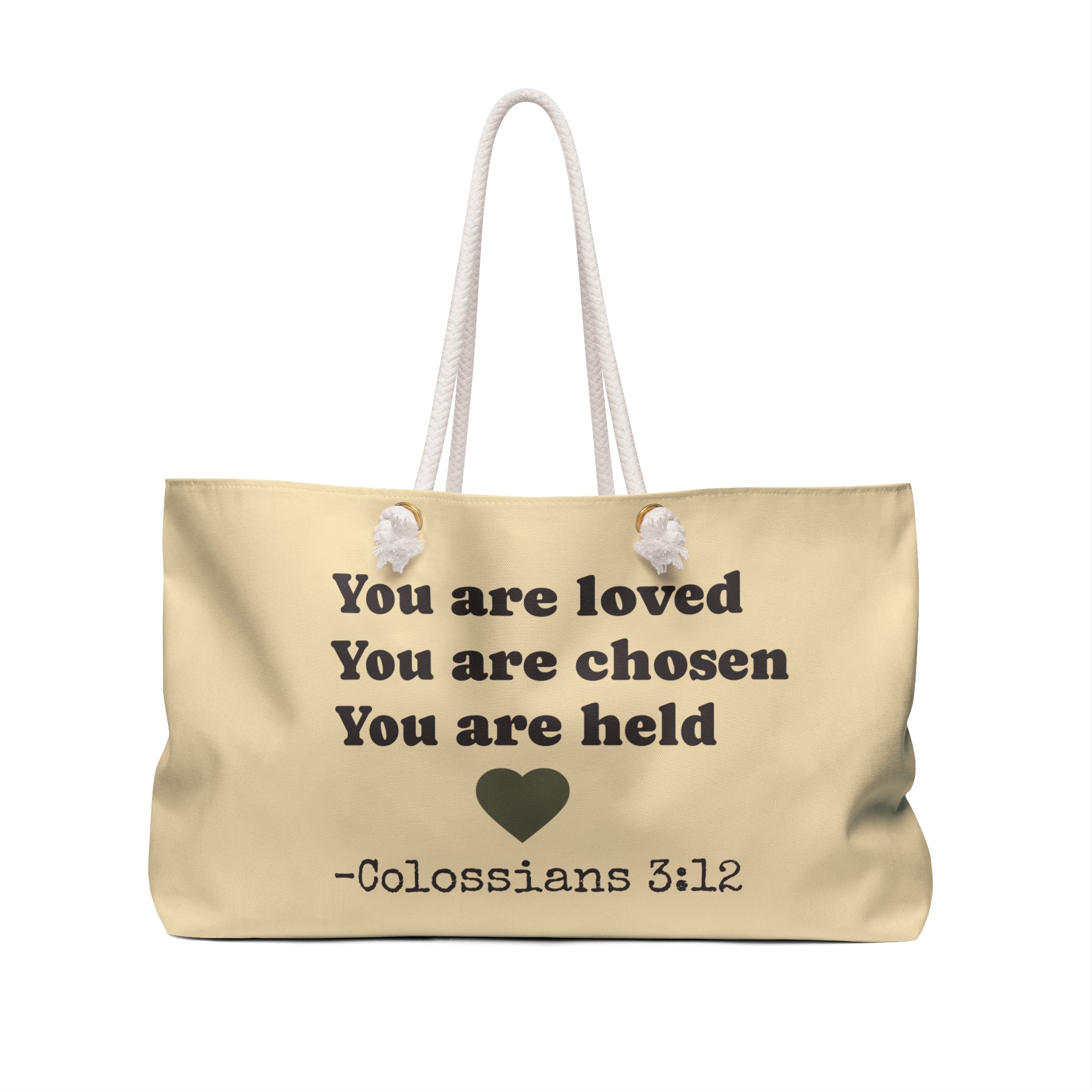 Copy of Weekender Bag — 'A Gentle Reminder' Inspirational Scripture Travel Tote (Colossians 3:12)