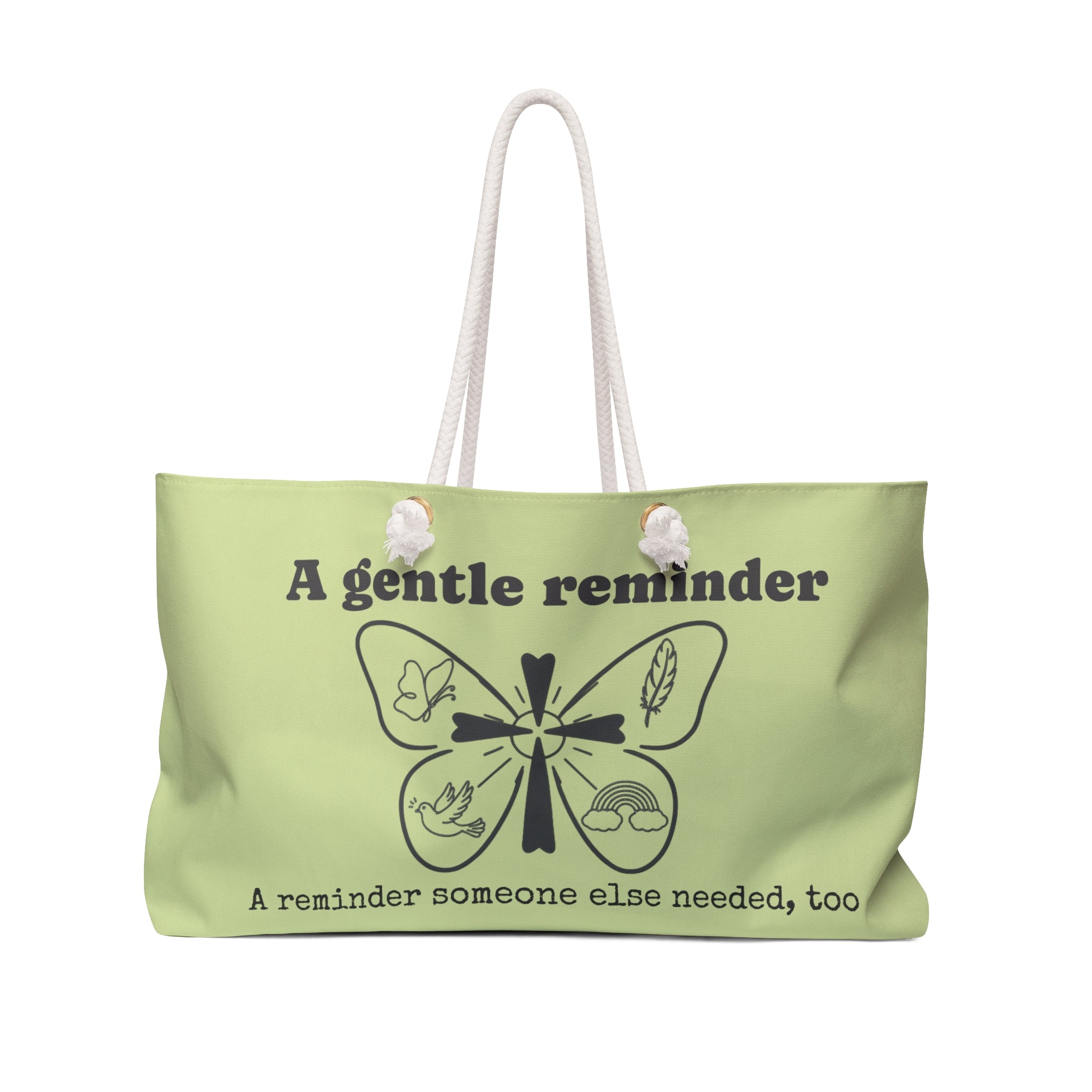 Weekender Bag — 'A Gentle Reminder' Inspirational Scripture Travel Tote (Colossians 3:12)