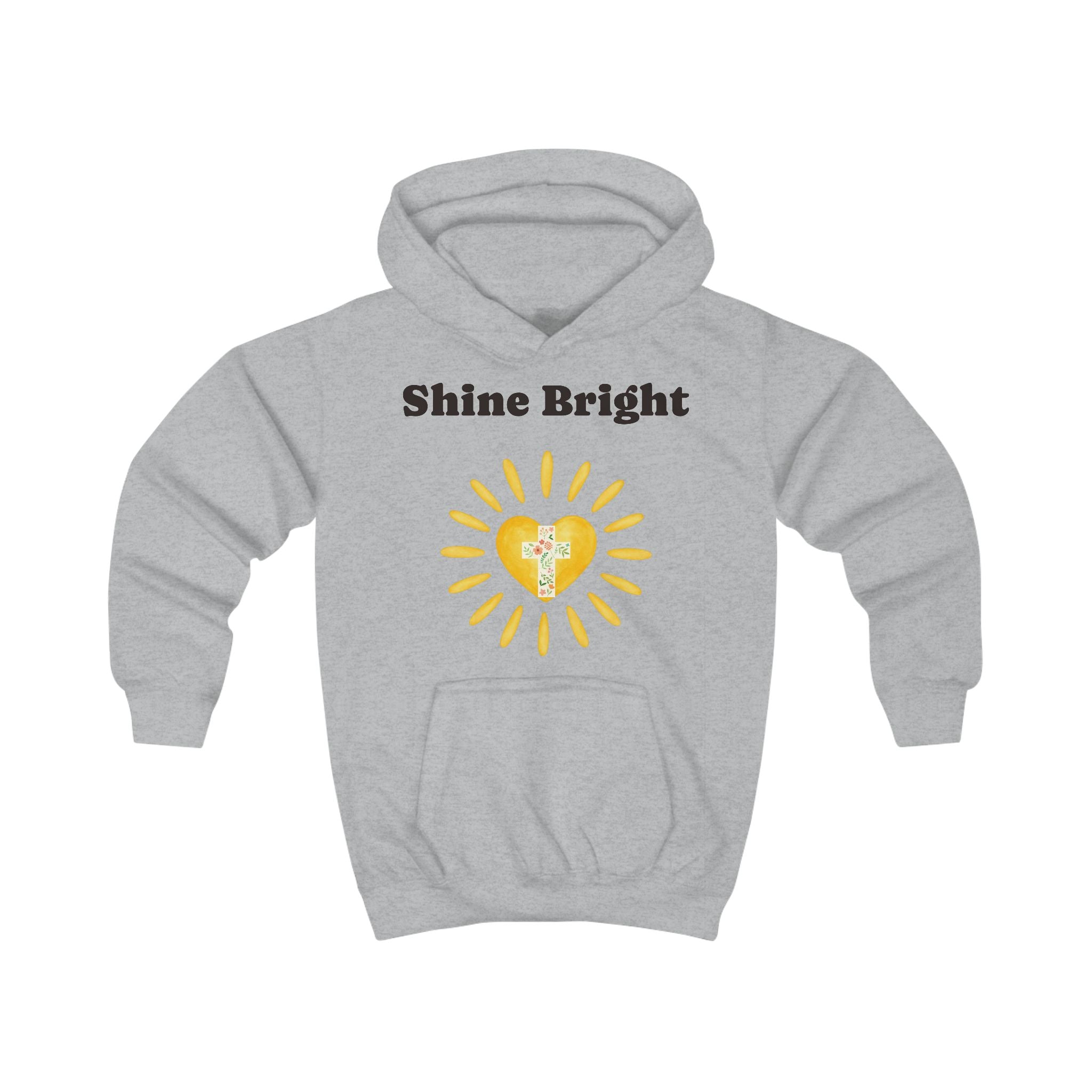 Kids Hoodie - 'Shine Bright' Christian Sunshine Design (Matthew 5:16)