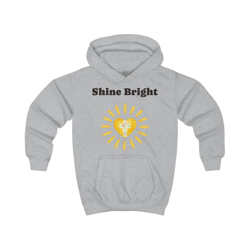 Kids Hoodie - 'Shine Bright' Christian Sunshine Design (Matthew 5:16)